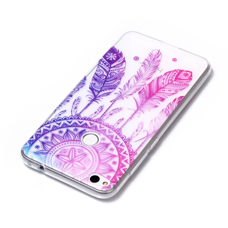 Embossing Pattern Soft TPU Protective Cover for Huawei P8 Lite (2017) / Honor 8 Lite - Feathers-4