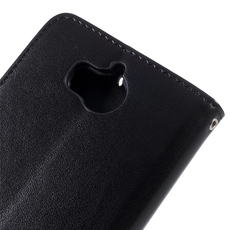 Imprint Butterfly Flower PU Leather Wallet Phone Cover Shell for Huawei Y5 (2017) / Y6 (2017) - Black-8