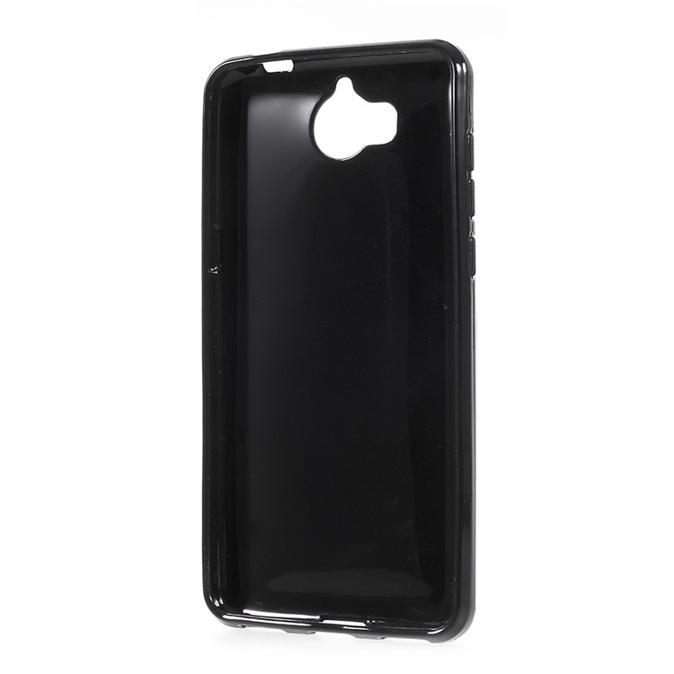 Carbon Fiber Brushed S Shape TPU Phone Case for Huawei Y5 (2017) / Y6 (2017) - Black-3