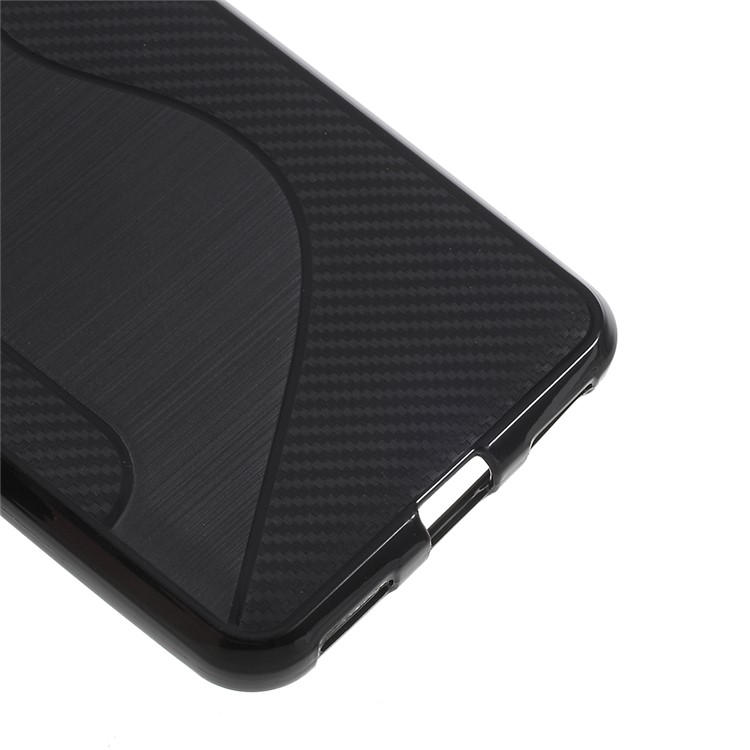 Carbon Fiber Brushed S Shape TPU Phone Case for Huawei Y5 (2017) / Y6 (2017) - Black-5