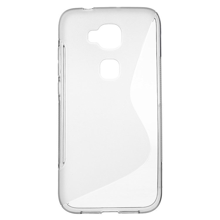 S Shape TPU Phone Case for Huawei G8 / D199 Maimang 4 - Grey-1