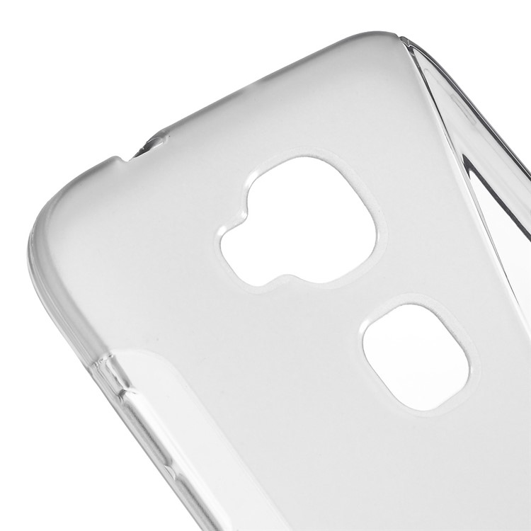 S Shape TPU Phone Case for Huawei G8 / D199 Maimang 4 - Grey-4