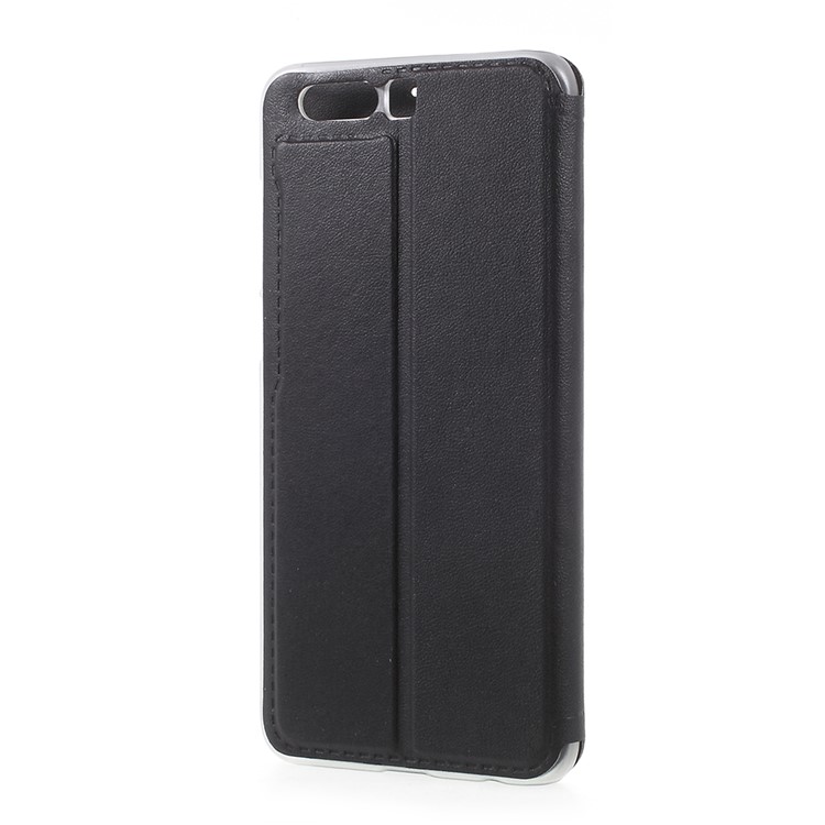 For Huawei Honor 9 Flip Leather Cover Case with View Window - Black-2