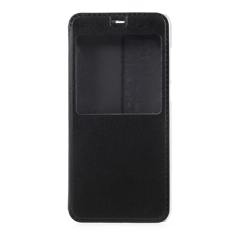 For Huawei Honor 9 Flip Leather Cover Case with View Window - Black-3