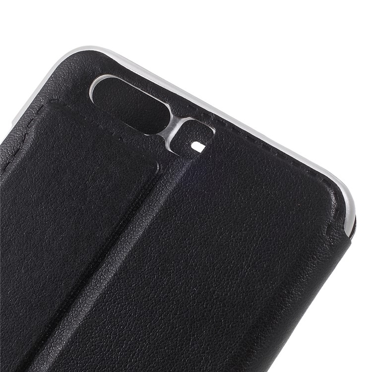 For Huawei Honor 9 Flip Leather Cover Case with View Window - Black-8