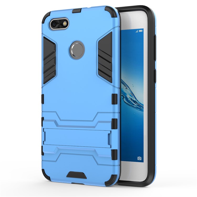 Cool Plastic TPU Hybrid Cover with Kickstand for Huawei P9 lite mini / Enjoy 7 / Y6 Pro (2017) - Baby Blue-2