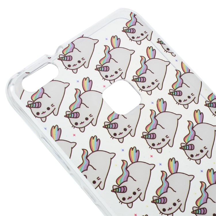 Pattern Printing IMD TPU Gel Casing for Huawei P10 Lite - Unicorn Cat-3
