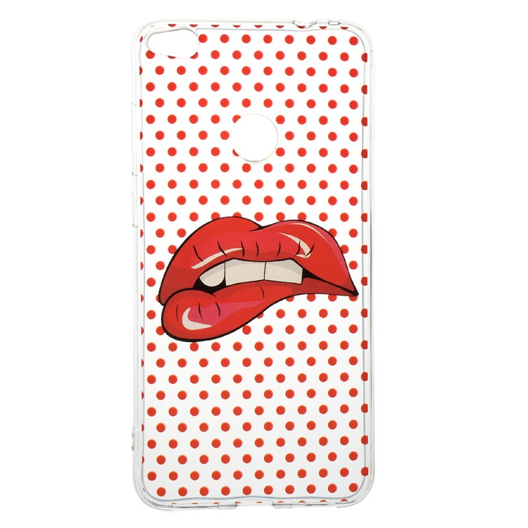 Pattern Printing IMD TPU Gel Shell for Huawei Honor 8 Lite / P8 Lite (2017) - Hot Lip-1