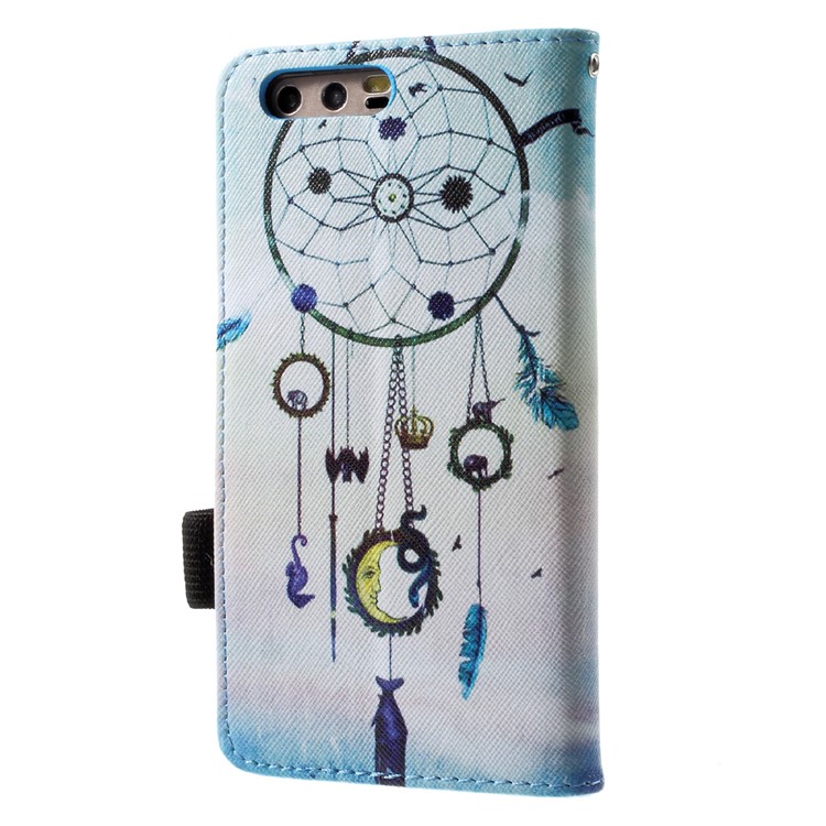 Pattern Printed Wallet Leather Stand Shell with Strap for Huawei Honor 9 - Dream Catcher-2
