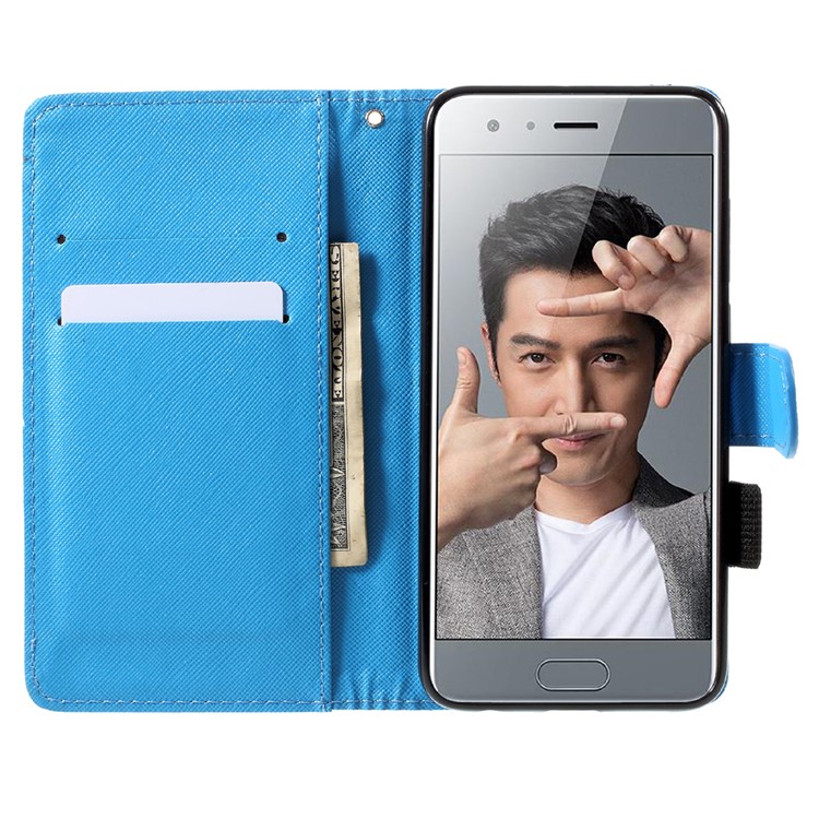 Pattern Printed Wallet Leather Stand Shell with Strap for Huawei Honor 9 - Dream Catcher-6
