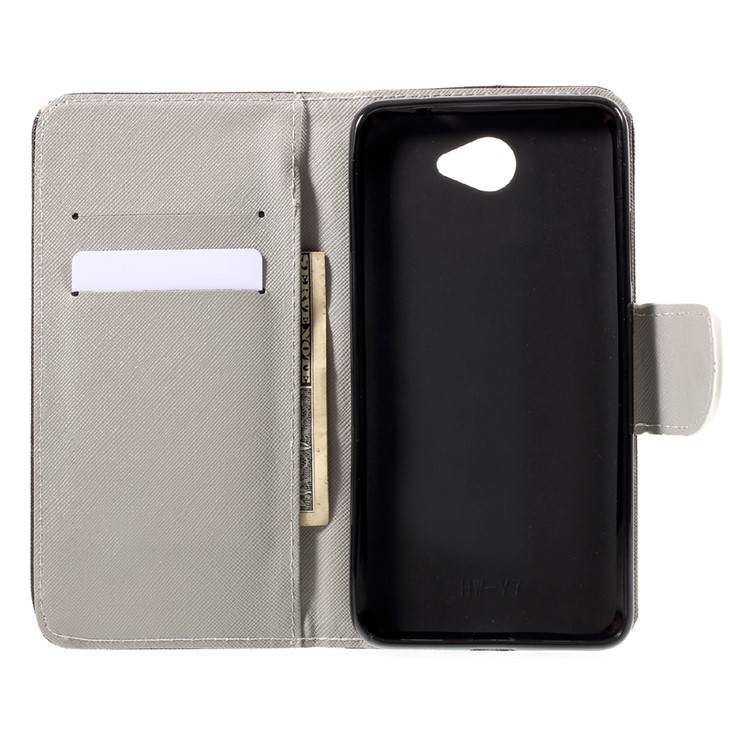 Pattern Printing Wallet Leather Cover for Huawei Y7 (2017) - Eiffel Tower-5