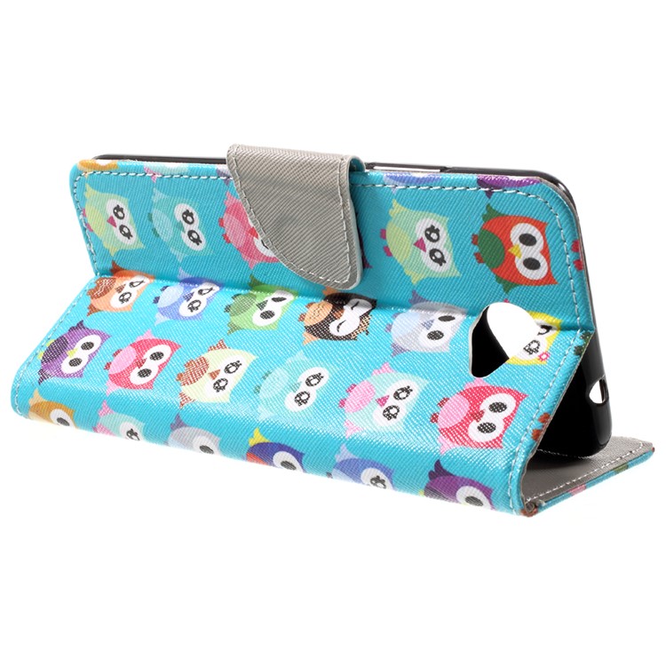 Pattern Printing Wallet Leather Shell for Huawei Y7 (2017) - Cute Owls-4