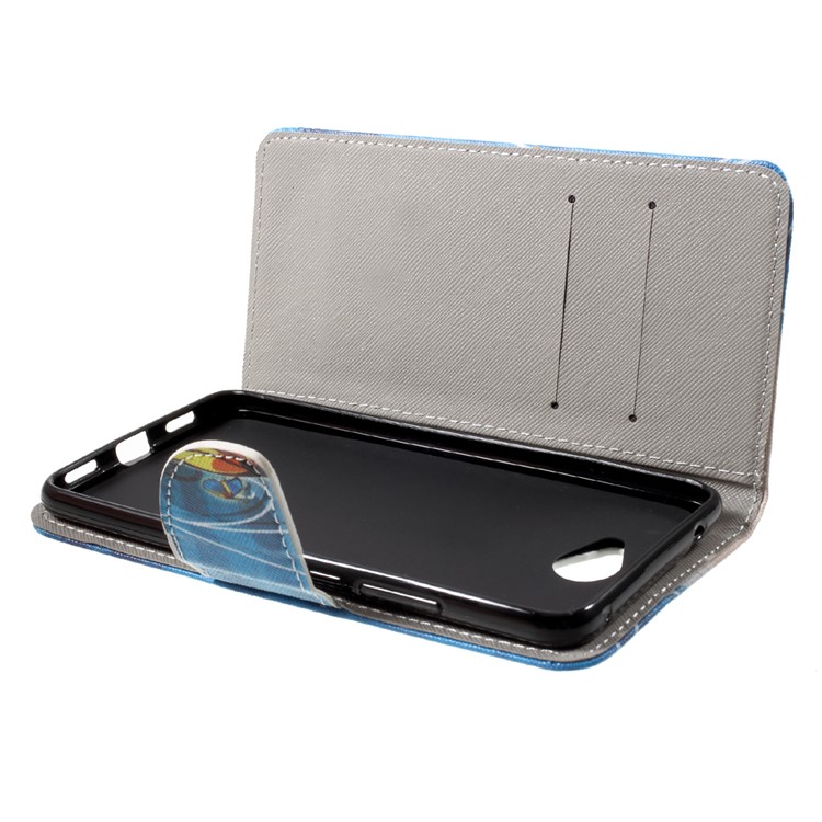 Pattern Printing Leather Mobile Case for Huawei Y7 (2017) - Blue Butterfly-6