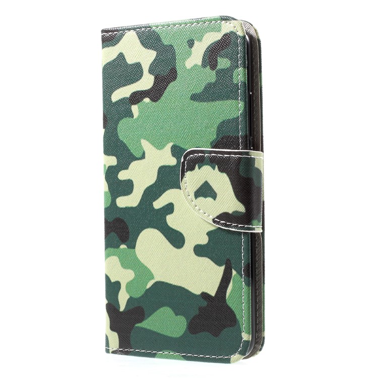 Pattern Printing Wallet Leather Mobile Cover for Huawei Y7 (2017) - Camouflage-3