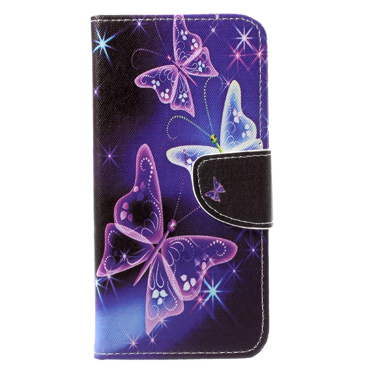 Pattern Printing Stand Leather Case for Huawei Y7 (2017) - Beautiful Butterfly-1