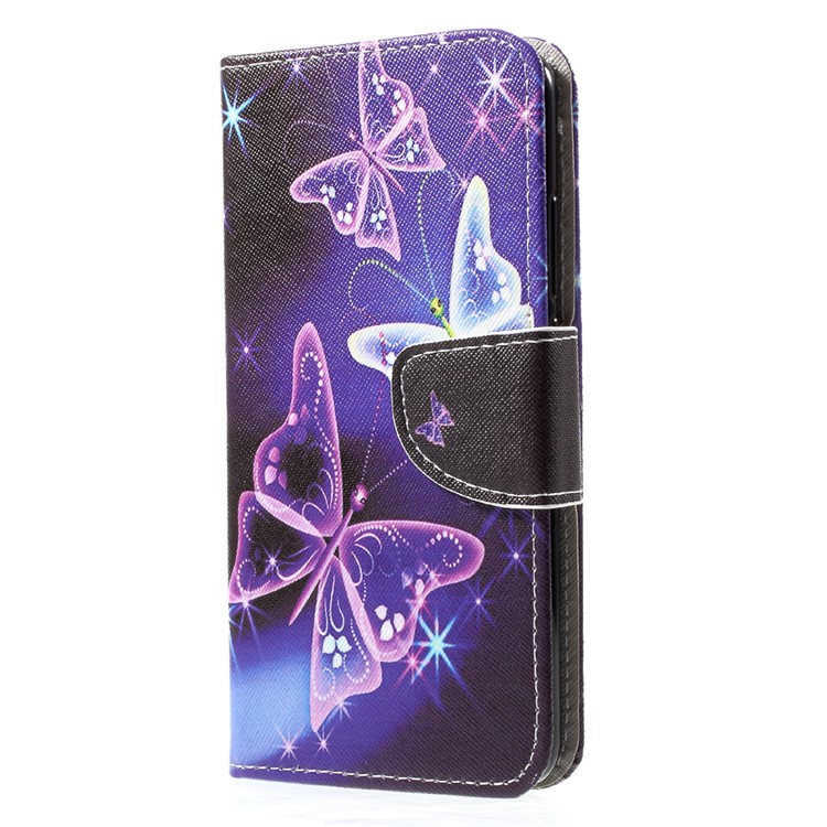 Pattern Printing Stand Leather Case for Huawei Y7 (2017) - Beautiful Butterfly-3