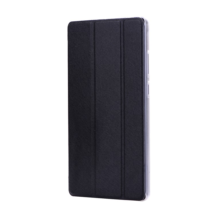 Silk Texture Tri-fold Stand Leather Flip Casing for Huawei MediaPad T3 7.0 - Black-2