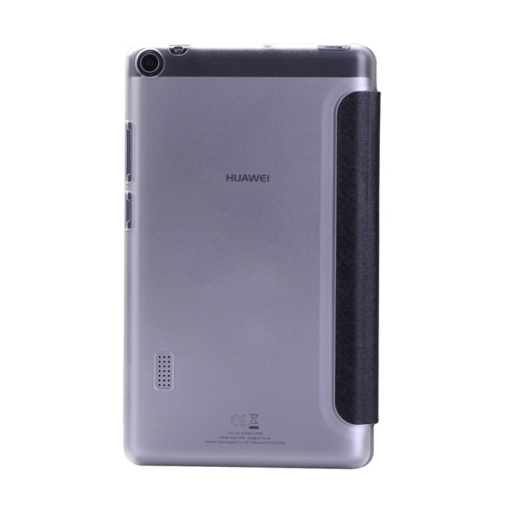 Silk Texture Tri-fold Stand Leather Flip Casing for Huawei MediaPad T3 7.0 - Black-3