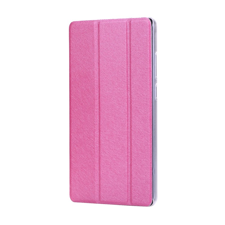 Silk Texture Tri-fold Stand Leather Flip Shell for Huawei MediaPad T3 7.0 - Rose-2