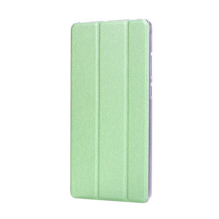 For Huawei MediaPad T3 7.0 Silk Texture Tri-fold Stand Leather Flip Shell - Green-2