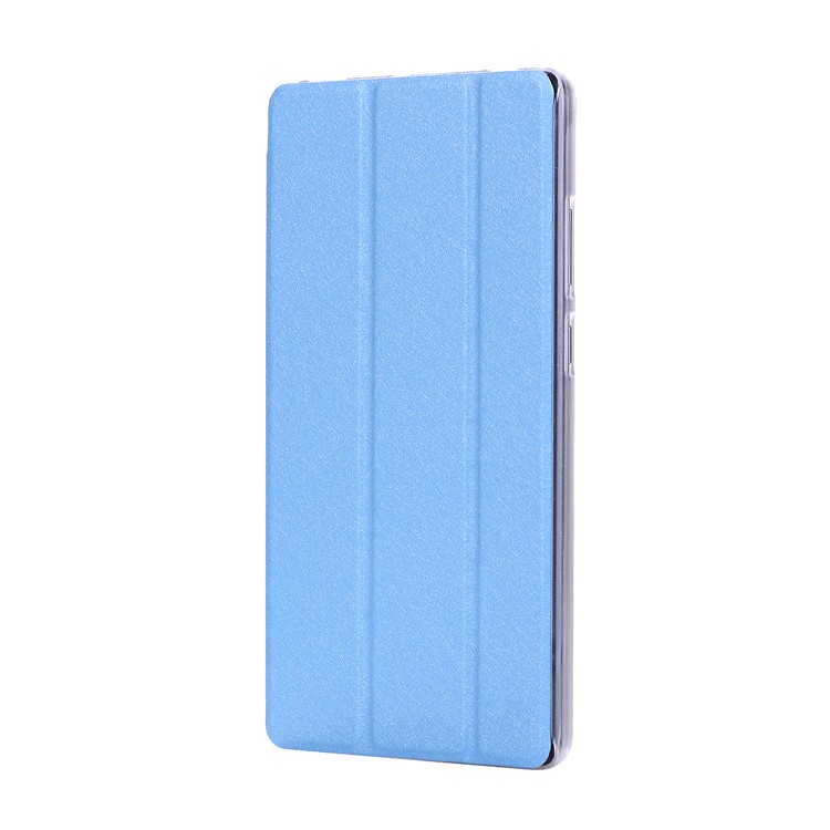 For Huawei MediaPad T3 7.0 Silk Texture Tri-fold Stand Leather Flip Case - Baby Blue-2