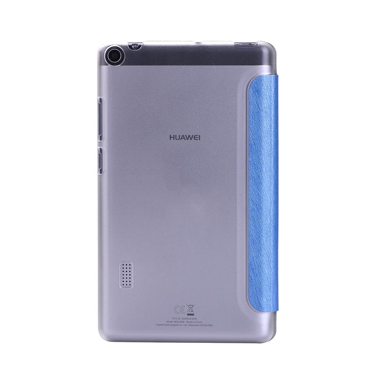Silk Texture Stand Leather Flip Cover for Huawei MediaPad T3 7.0 - Dark Blue-3