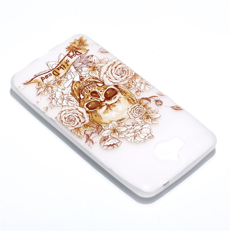 Luminous Patterned TPU Flexible Shell for Huawei Y5 (2017) / Y6 (2017) - Skull and Flowers-5