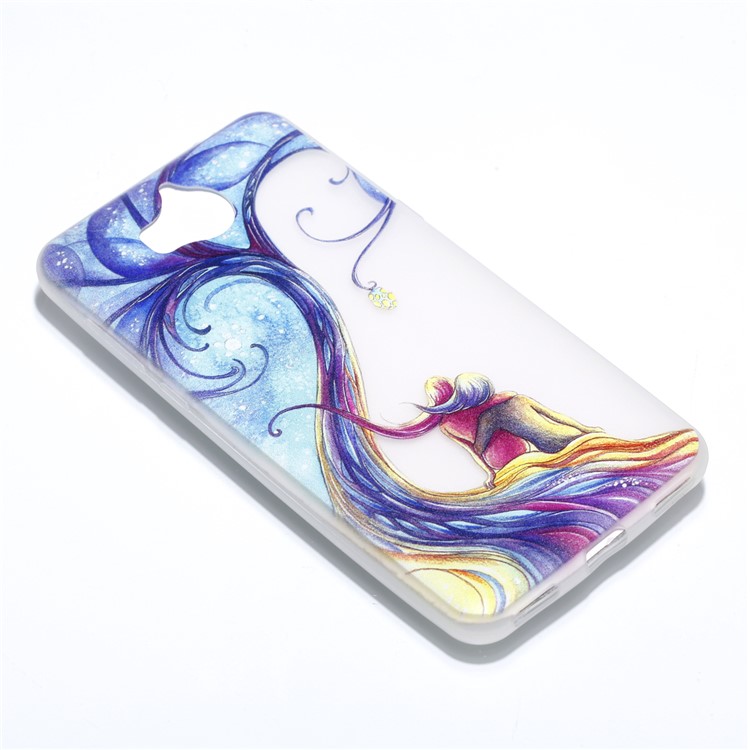 Luminous Patterned TPU Flexible Cover for Huawei Y5 (2017) / Y6 (2017) - Waves-4