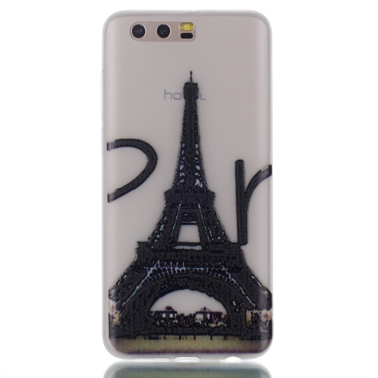For Huawei Honor 9 Patterned Luminous TPU Flexible Case Accessory - Eiffel Tower-2