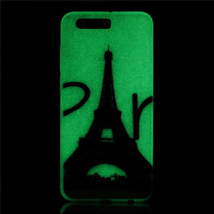 For Huawei Honor 9 Patterned Luminous TPU Flexible Case Accessory - Eiffel Tower-6