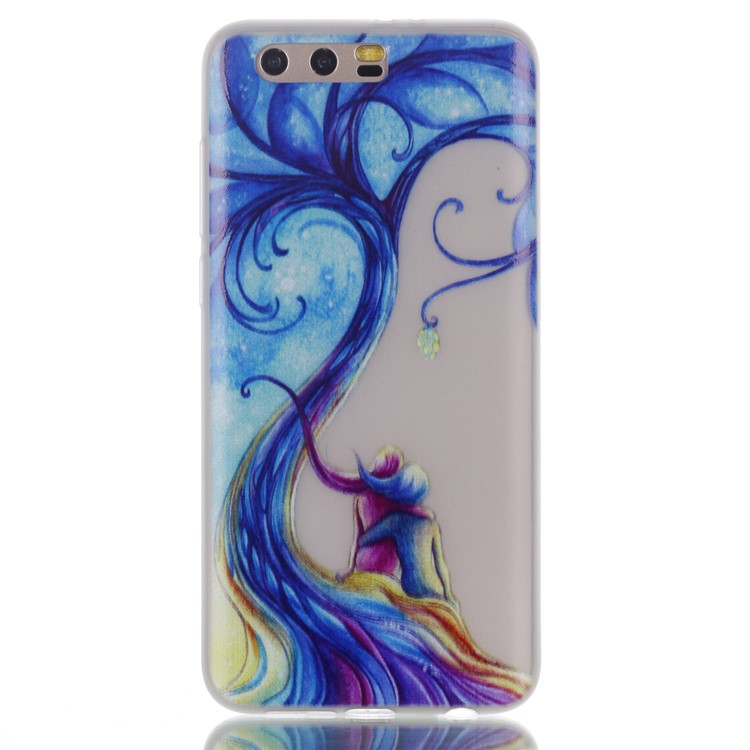 For Huawei Honor 9 Patterned Luminous TPU Flexible Phone Accessory Case - Waves-2