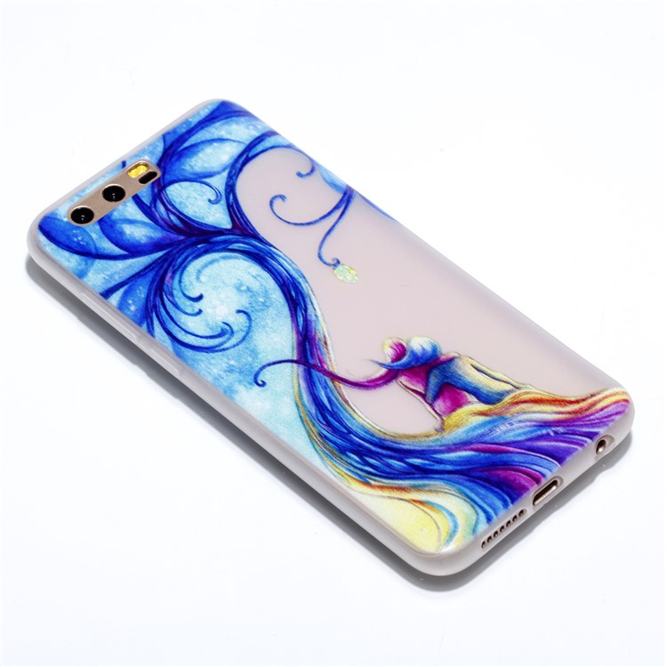For Huawei Honor 9 Patterned Luminous TPU Flexible Phone Accessory Case - Waves-3