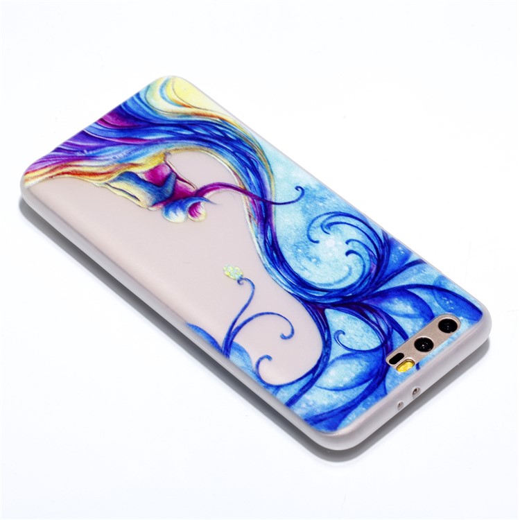 For Huawei Honor 9 Patterned Luminous TPU Flexible Phone Accessory Case - Waves-4