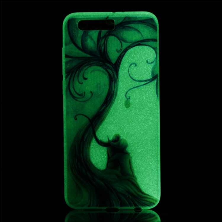 For Huawei Honor 9 Patterned Luminous TPU Flexible Phone Accessory Case - Waves-5