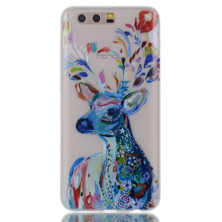 For Huawei Honor 9 Patterned Luminous TPU Case - Colorful Reindeer-2