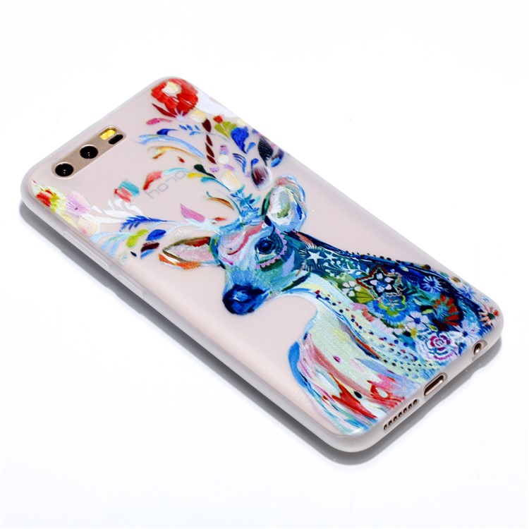 For Huawei Honor 9 Patterned Luminous TPU Case - Colorful Reindeer-4