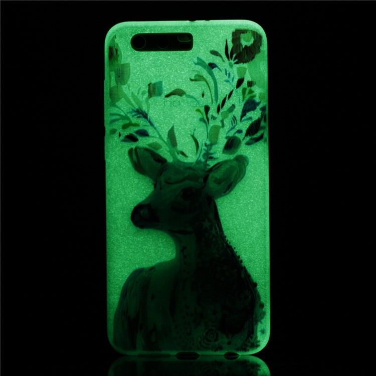 For Huawei Honor 9 Patterned Luminous TPU Case - Colorful Reindeer-6