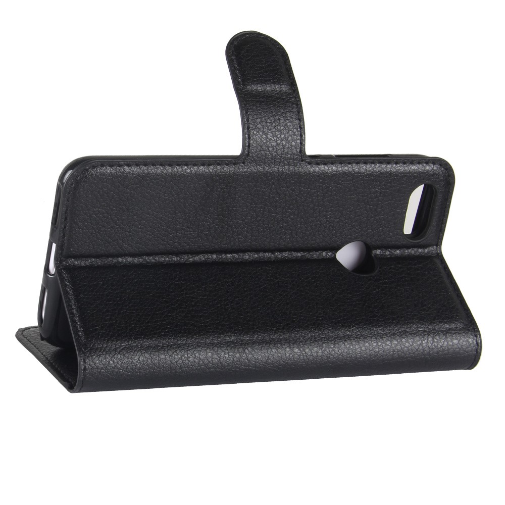 Litchi Texture Portefeuille En Cuir Support Téléphone Cas Pour Huawei P9 Lite Mini / Y6 Pro (2017) / Profitez De 7 - Noir-5