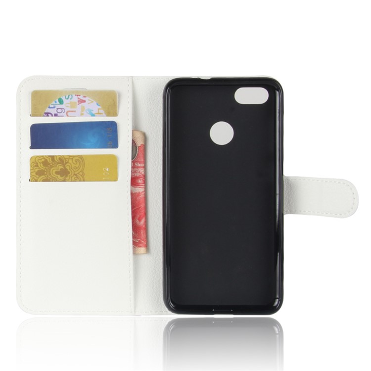 For Huawei P9 lite mini / Y6 Pro (2017) / Enjoy 7 Litchi Texture Leather Wallet Stand Phone Accessory Shell - White-3