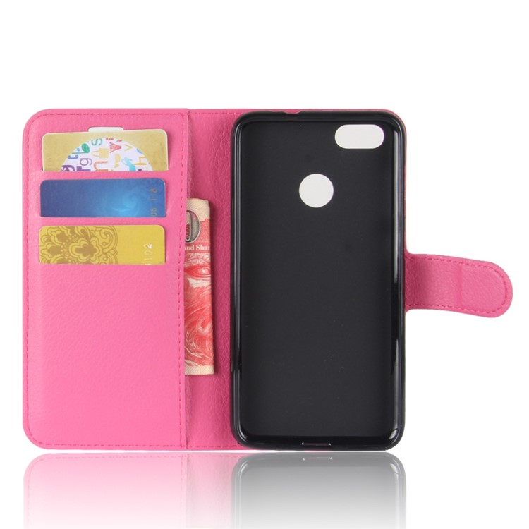 For Huawei P9 lite mini / Y6 Pro (2017) / Enjoy 7 Litchi Texture Leather Wallet Stand Phone Accessory Casing - Rose-3