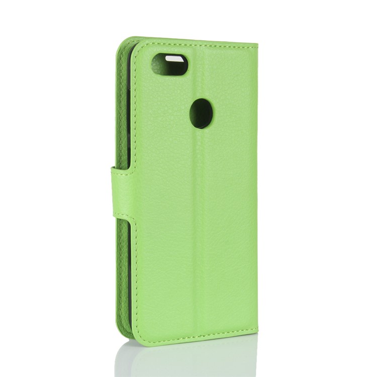 Litchi Texture Leather Wallet Stand Phone Accessory Shell for Huawei P9 lite mini / Y6 Pro (2017) / Enjoy 7 - Green-6