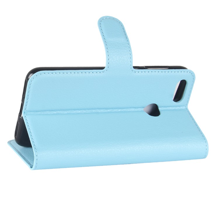 Litchi Texture Leather Wallet Stand Phone Accessory Cover for Huawei P9 lite mini / Y6 Pro (2017) / Enjoy 7 - Blue-5