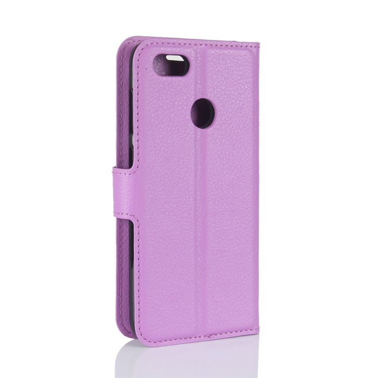 Litchi Texture Leather Wallet Stand Phone Accessory Casing for Huawei P9 lite mini / Y6 Pro (2017) / Enjoy 7 - Purple-6