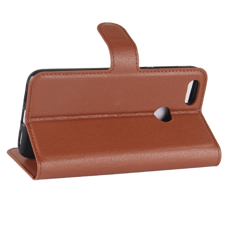 Litchi Texture Leather Wallet Stand Phone Accessory Case for Huawei P9 lite mini / Y6 Pro (2017) / Enjoy 7 - Brown-5