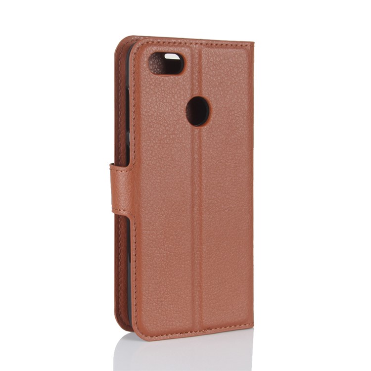 Litchi Texture Leather Wallet Stand Phone Accessory Case for Huawei P9 lite mini / Y6 Pro (2017) / Enjoy 7 - Brown-6