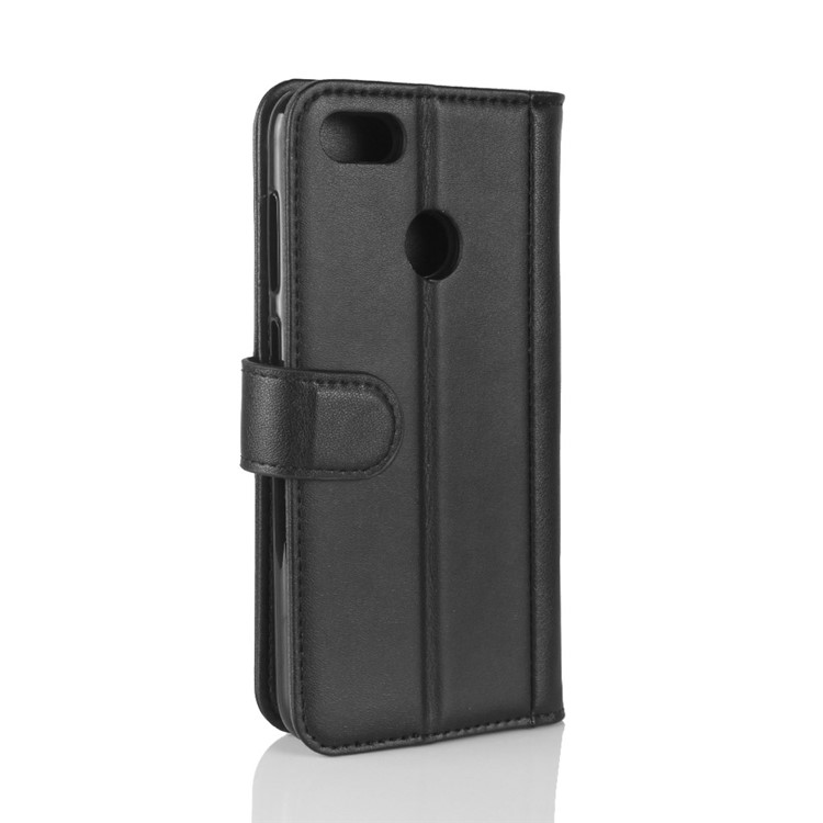 Genuine Leather Wallet Flip Stand Case for Huawei P9 lite mini / Y6 Pro (2017) / Enjoy 7 - Black-7