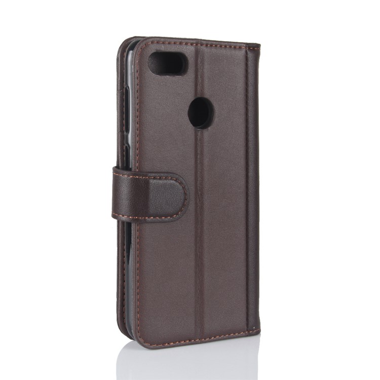 Genuine Leather Wallet Flip Stand Cover for Huawei P9 lite mini / Y6 Pro (2017) / Enjoy 7 - Brown-7