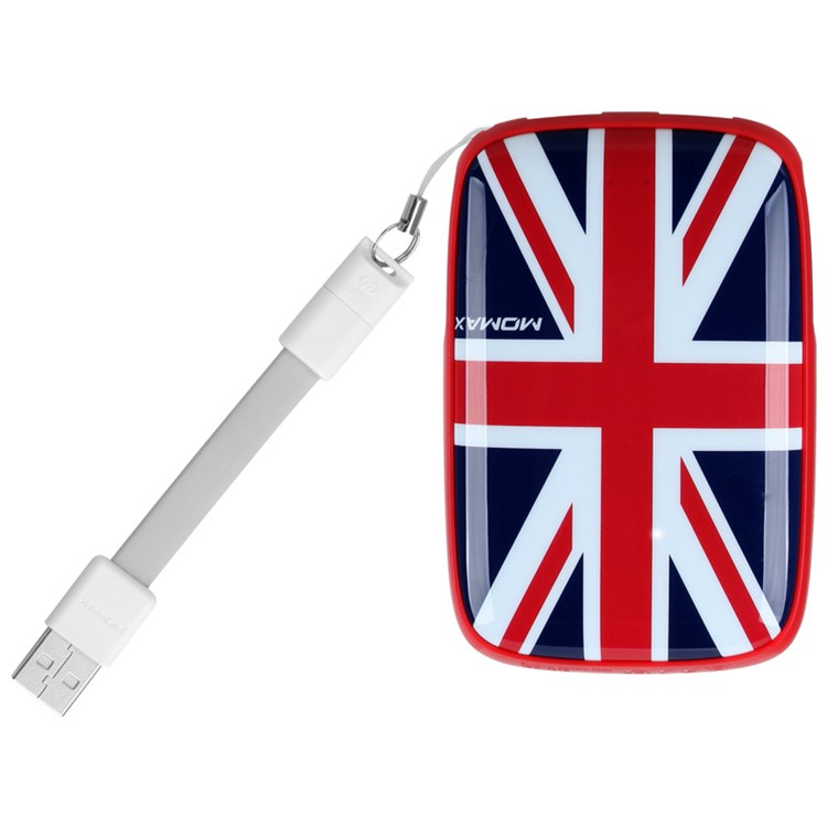 MOMAX iPower ART 9000mAh Portable Dual USB Power Bank Battery Charger for iPhone Samsung Huawei - UK Flag-2