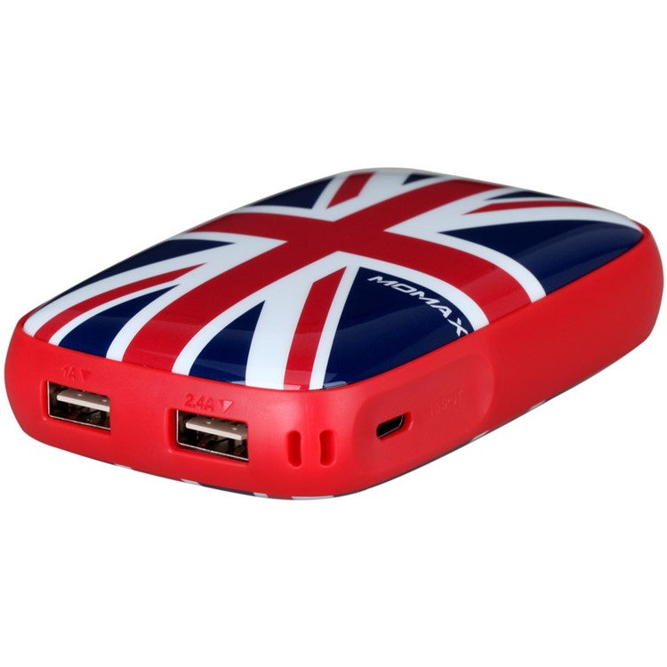 MOMAX iPower ART 9000mAh Portable Dual USB Power Bank Battery Charger for iPhone Samsung Huawei - UK Flag-3