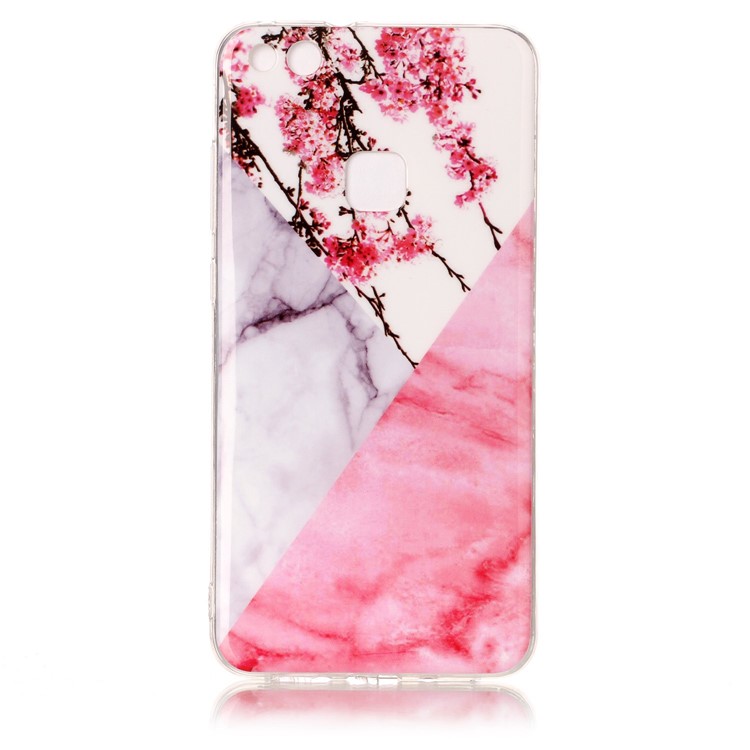 Marble Pattern IMD Flexible TPU Phone Case for Huawei P10 Lite - Plum-1